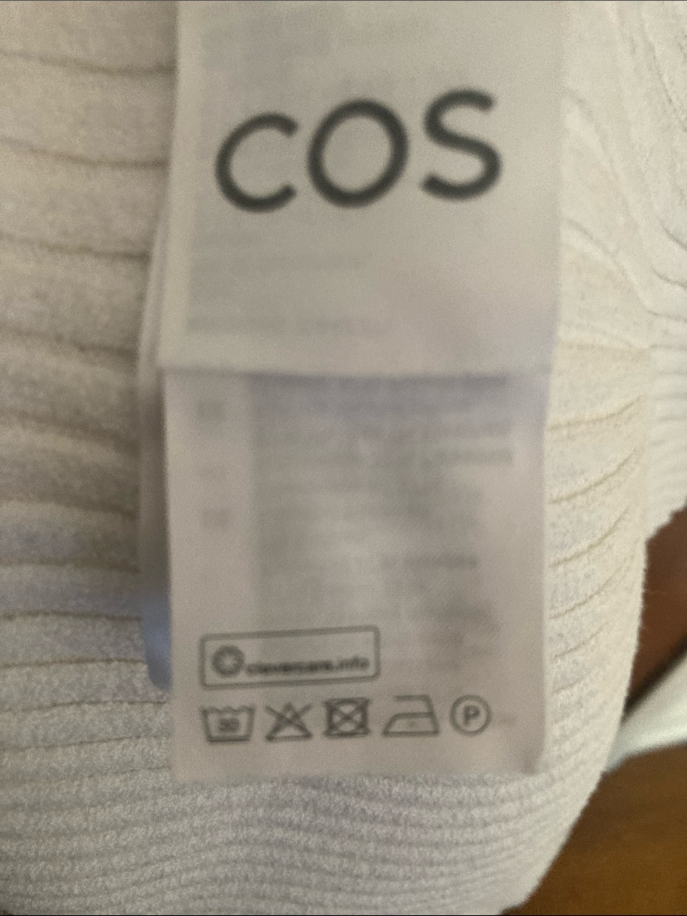 COS White Ribbed Button-Down Maxi Dress - Picture 3 of 6